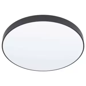 Image of Flush Ceiling Light Colour Black Shade White Plastic Bulb LED 24W Included