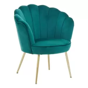 Image of Ovala Velvet Scalloped Chair Black