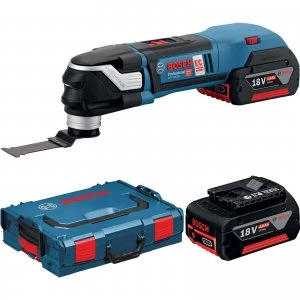 Image of Bosch GOP 18 V-28 18v Cordless Brushless Starlock Plus Oscillating Multi Tool 2 x 2ah Li-ion Charger Case