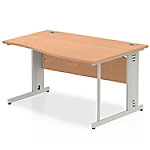 Image of Impulse Cable Managed 1400 Right Hand Wave Desk Oak