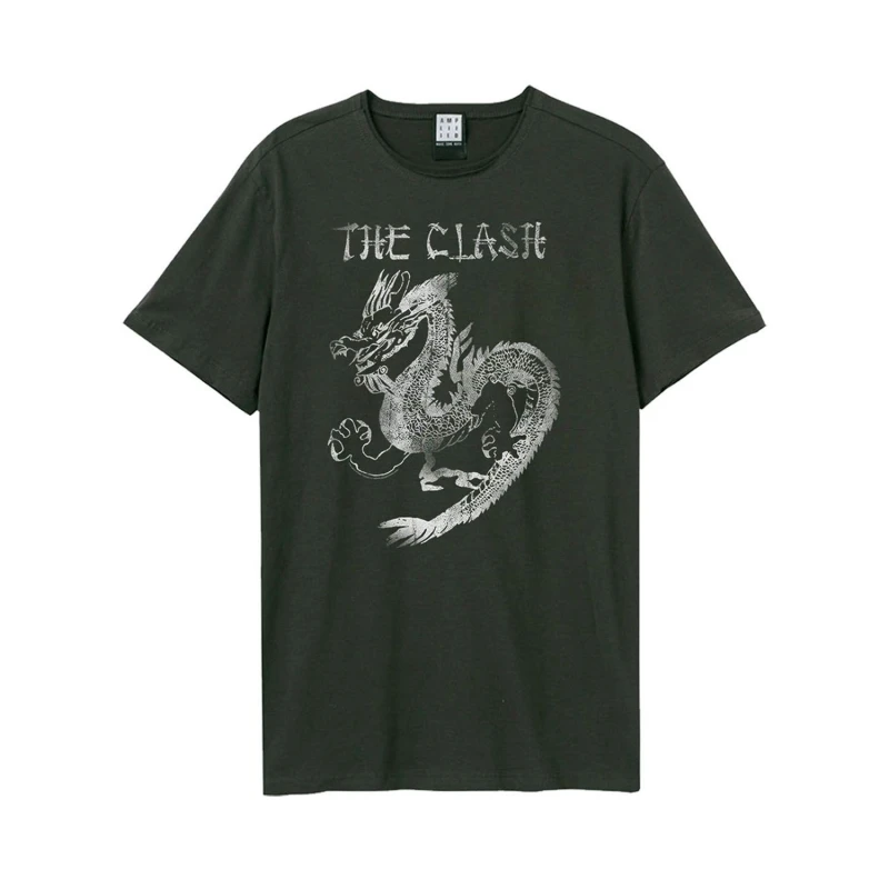 Image of Amplified Amplified Men New Dragon The Clash T-Shirt in Charcoal Size: X-Small Charcoal XS Male 5063238048928