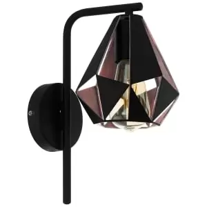 Eglo Carlton 4 Black & Copper Wall Light - 60W