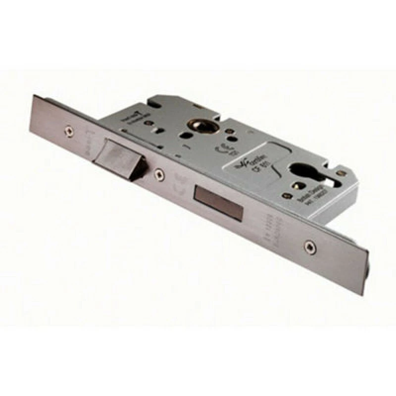 Image of Loops Architectural DIN Euro Profile Sashlock Square Forend Satin Stainless Steel Metallics unisex