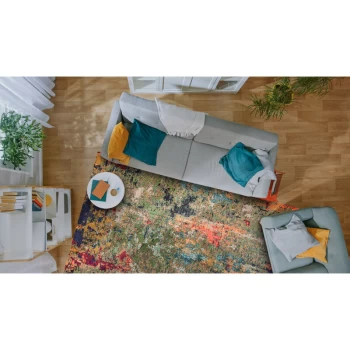 Image of Colores Cloud CO01 Gardenia 120cm x 170cm Rectangle - Green and Multicoloured