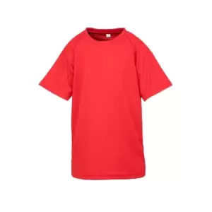 image of Spiro Chidlrens/Kids Impact Performance Aircool T-Shirt (5-6 Years) (Red)