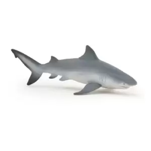 image of PAPO Marine Life Bull Shark Toy Figure, Three Years or Above, Grey (56044)