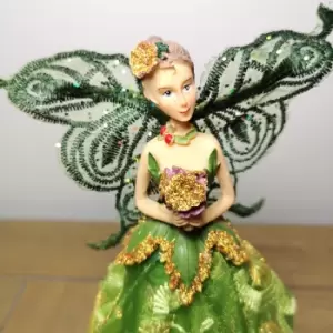 image of 23cm Christmas Tree Topper Angel Fairy Decoration in Green