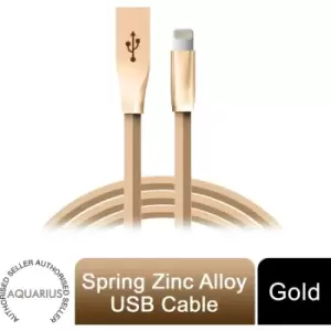 Image of Spring Zinc Alloy Lightning to USB Sync and Charge Cable - 1 Meter, Gold