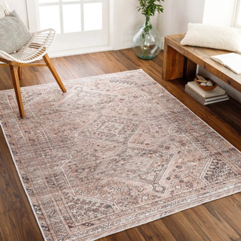 Image of Livabliss Machine Washable Traditionnal Boho Cider Calypso Area Rug 160 X 220 Cm - Easy Care, Non Shedding, Ideal For Living Room & Bedroom