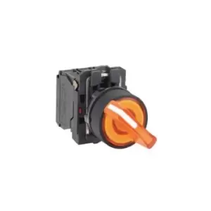 Image of XB5AK125B5, Selector Switch 2-Pos 24V Illuminated Yellow 1NO/1NC