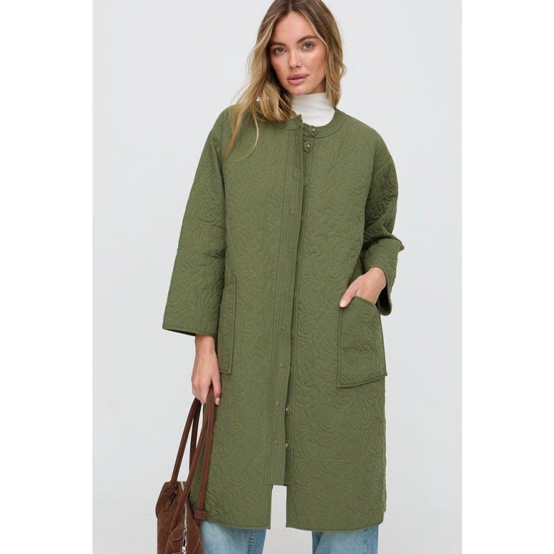 Image of Raffya Womens Heid Quilted Jacket Khaki female 8 (XS)