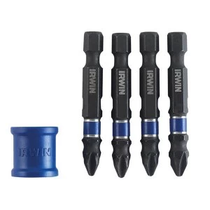 Image of IRWIN Pozidriv Impact Magnetic Screwdriver Bit Set, 5 Piece