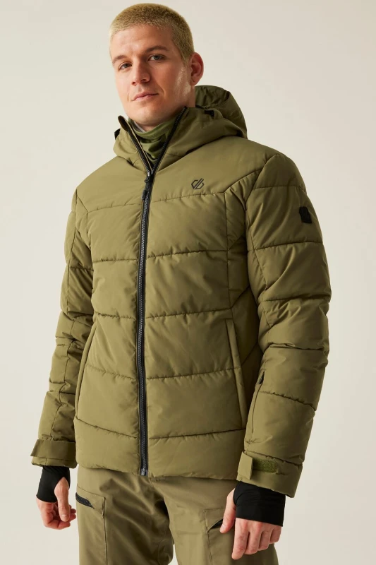 Image of Dare 2b Dare 2b Men Camber Waterproof Breathable Insulated Skiing Jacket in Green Size: Small Green S Male 5063516186311