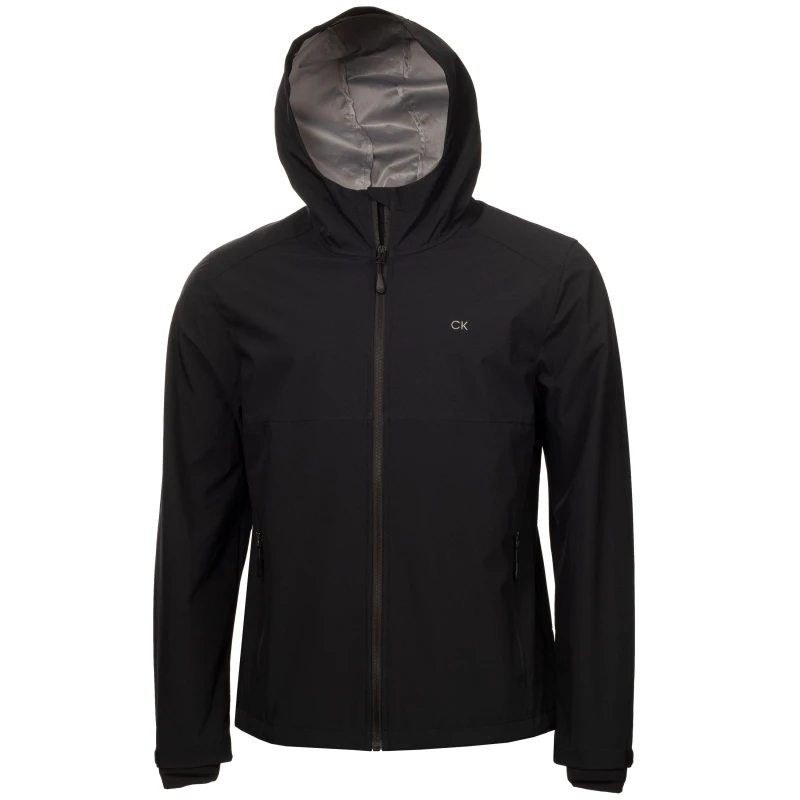 Image of Calvin Klein Golf Hooded Monogram Jack Mens - Black S