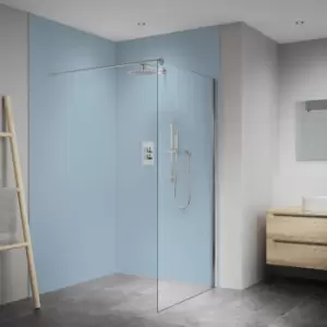 image of Splashwall Elite Matt Pastel Blue Fixed Tongue & Groove Shower Wall Panel (H)2420mm (W)1200mm (T)10mm