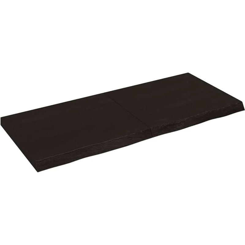 Image of Vidaxl Table Top Dark Brown 140X60X(2-6) Cm Treated Solid Wood Oak, Brown 3156445