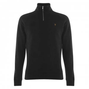 image of Farah Vintage Jim Zip Jumper - Black 010