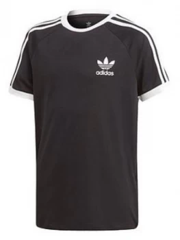 Image of Adidas Originals Boys 3 Stripe Short Sleeve T-Shirt - Black