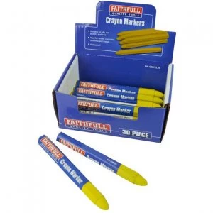 image of Faithfull Marker Crayons Yellow pack of 30