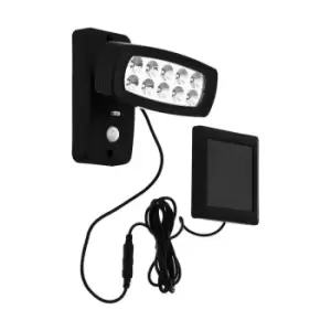 Image of Netlighting Palizzi LED Outdoor Solar Pir Motion Sensor Wall Light Black