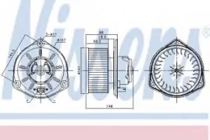 Image of Nissens Interior Cabin Blower Fan 87168
