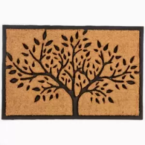 image of Esselle Chadderton 60X90Cm Tree Of Life Rubber Backed Coir Brush Mat