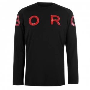 image of Bjorn Borg Bjorn Long Sleeve Ante T Shirt - Black/Red 91531