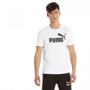 PUMA Essentials Short Sleeve Mens T-Shirt, White, size Small, Clothing