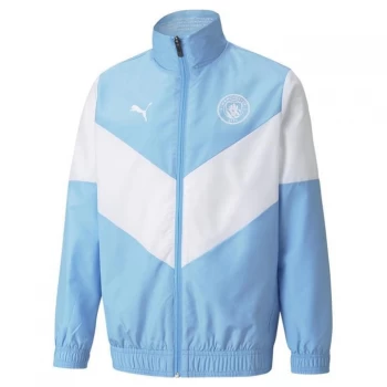 Puma Manchester City Pre Match Jacket 2021 2022 Junior - Blue/White