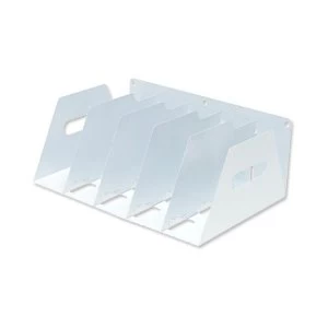 Image of Lever Arch Filing Rack Portable Rigid Metal W425xD300xH160mm Dove White