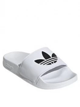 Image of adidas Originals Adilette Lite Junior Slides - White, Ftwr White, Size 4