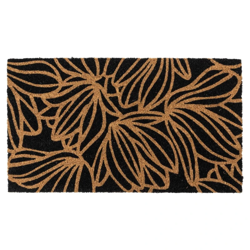 Image of JVL Latex Coir - Black Floral 40x70cm Multi unisex 40x70cm