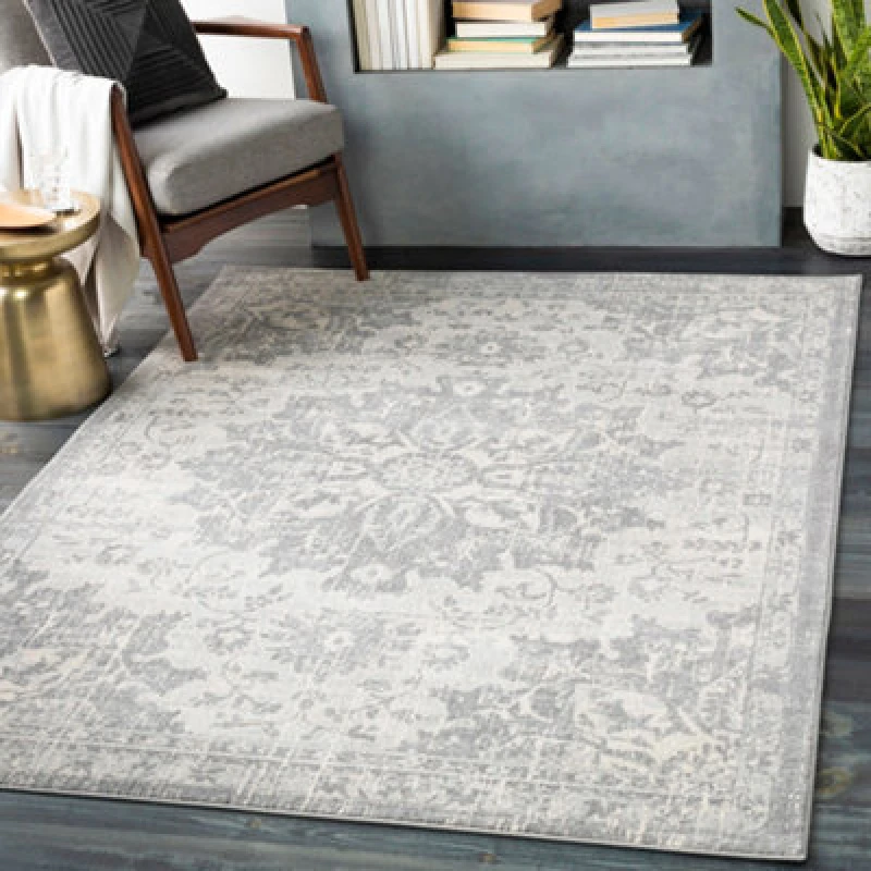 Image of Livabliss Vintage Oriental Boho Medium Grey Sage Area Rug 130 X 180 Cm - Easy Care, Non Shedding, Ideal For Living Room & Bedroom