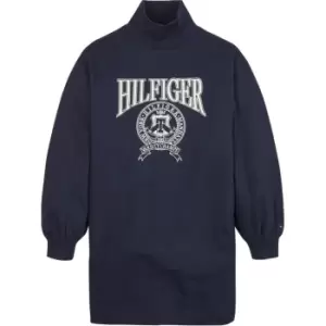 Image of Tommy Hilfiger Hilfiger Varsity Mock Neck Dress - Blue