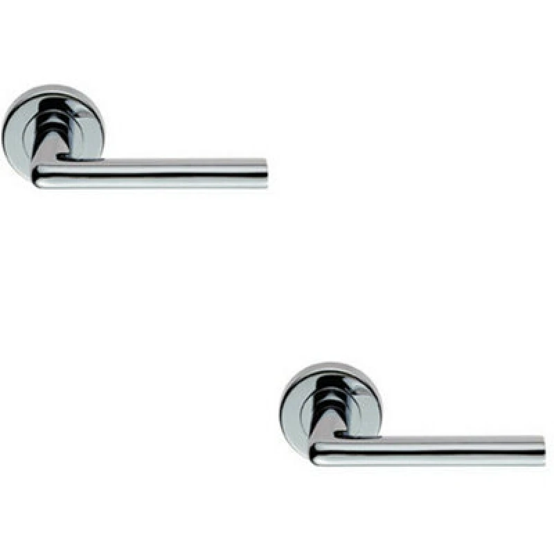 Image of Loops 2x PAIR Rounded Straight Bar Handle Concealed Fix Round Rose Polished Chrome Multi
