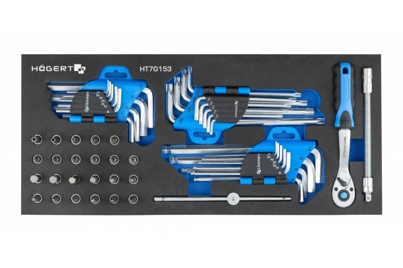 Image of Hogert Technik HT7G153 Angled Screwdriver Set Number of tools: 53 Angled Screwdriver Set (6627)