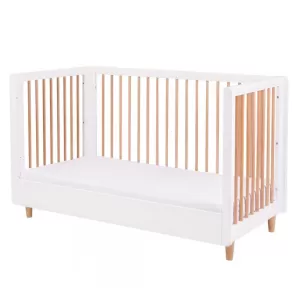 image of Siena 3 in 1 Cot Bed - White and Beech