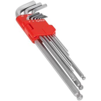 Image of Sealey 9 Piece Extra Long Ball Ended Hexagon Key Set Metric