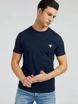 Image of Guess Jeans Core Logo T Shirt, Blue, Size XL, Men