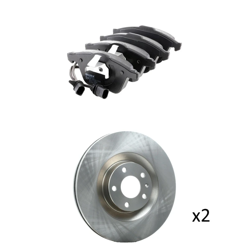 Image of RIDEX 3405B3496 Brake disc and pads set Front Axle, Brake Disc Type: Vented Brake Set,disc brakes (3405)