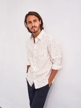 Image of White Stuff River Fish Print Shirt - White