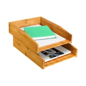Image of CEP Silva Bamboo Letter Tray Woodgrain (Pack of 2) 2240010301