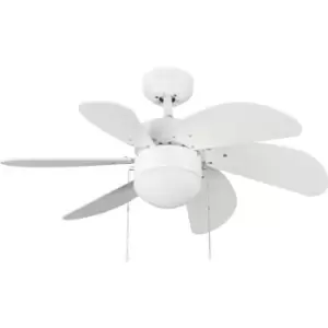 image of Tabit 6 Blade Ceiling Fan 84cm White