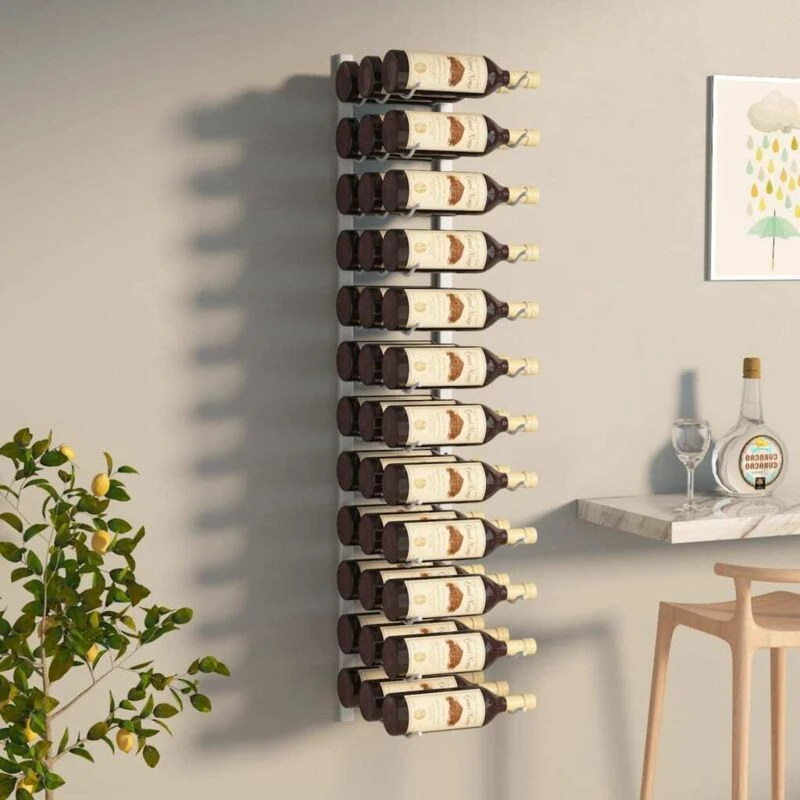 Image of VIDAXL Wall Mounted Wine Rack for 36 Bottles White Iron Vidaxl 8720286827017