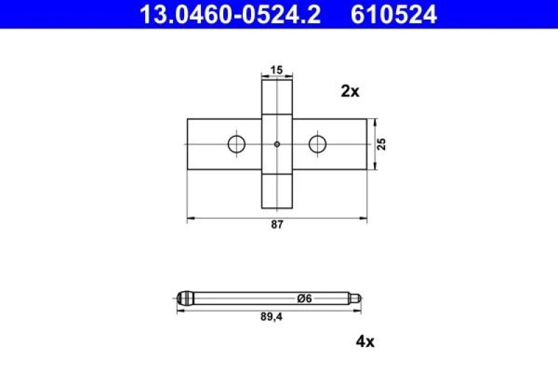 Image of Brake pad fitting kit ATE 13.0460-0524.2