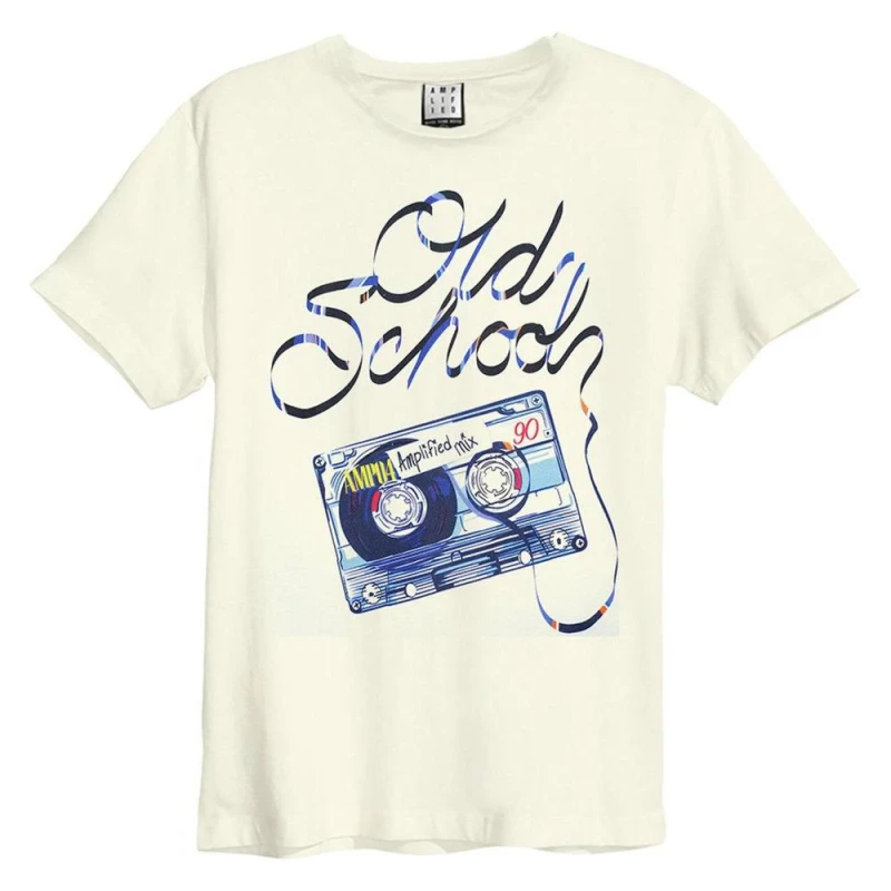 Image of Amplified Mens Old School Audio A Vintage T-Shirt in White Size: 3XL White Male 3XL
