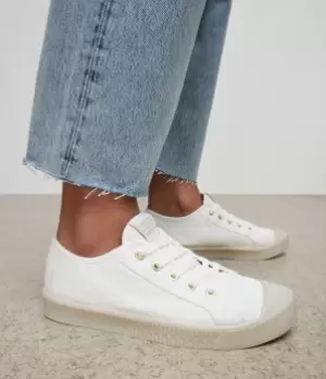 Image of AllSaints Womens Clemmy Low Top Trainers, White, Size: UK 4/ US 7/ EU 37