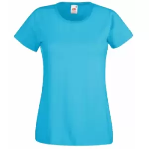Image of Fruit Of The Loom Ladies/Womens Lady-Fit Valueweight Short Sleeve T-Shirt (2XL) (Azure Blue)