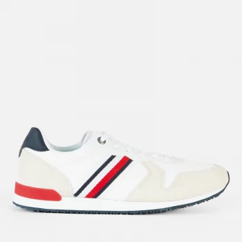Image of Tommy Hilfiger Mens Iconic Material Mix Running Style Trainers - Red/White/Blue - UK 10