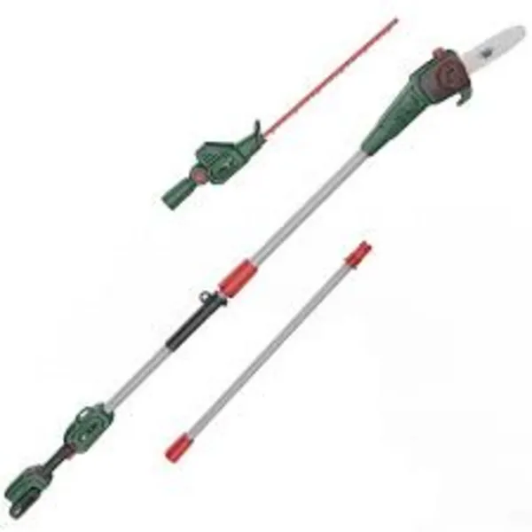 Image of Webb WEV20PSHT 20v Cordless Long Reach Hedge Trimmer 500mm and Pruner Attachment WEV20PSHTB2 Batteries: 1 x 2ah Li-ion